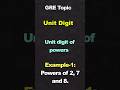 Unit Digit of Powers (2, 7, 8) | GRE Math Shortcut