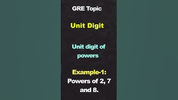 Unit Digit of Powers (2, 7, 8) | GRE Math Shortcut