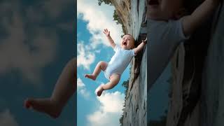 "Baby on the Edge: Dramatic Digital Artwork of a Falling Child"