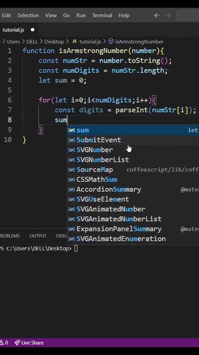 Javascript code for Armstrong Number #javascript #trending # ...