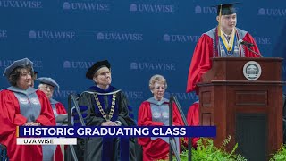 Graduates cross the stage at the University of Virginia's College at Wise
