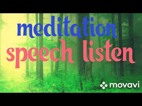 meditation speech