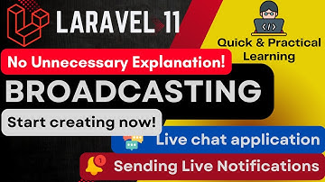 Quick Learn! Broadcasting in Laravel 11 with Real-time Example: Live Announcements & Group Chat.