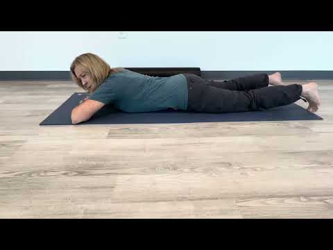 Psoas Release with a ball--home exercise demonstrated by Cay Moore, Charlotte Area PT