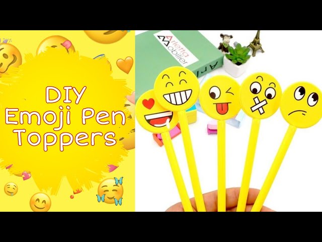 DIY Emoji Pencil Topper | Emoji Pen | Paper Crafts | Back to School Crafts class=