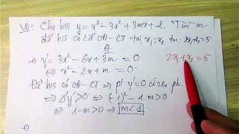 TÌM M ĐỂ HÀM BẬC 3 CÓ CỰC ĐẠI CỰC TIỂU THỎA MÃN HỆ THỨC VI - ET