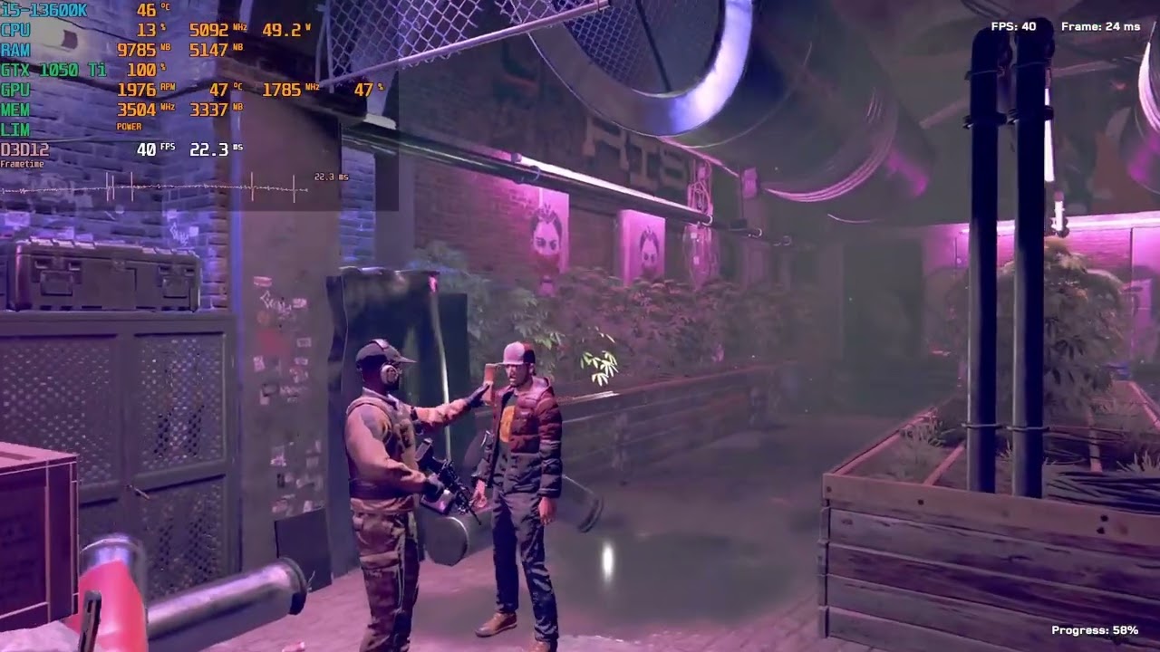 Watch Dogs: Legion || Low || 1080p || Intel i5 13600K + GTX 1050 TI