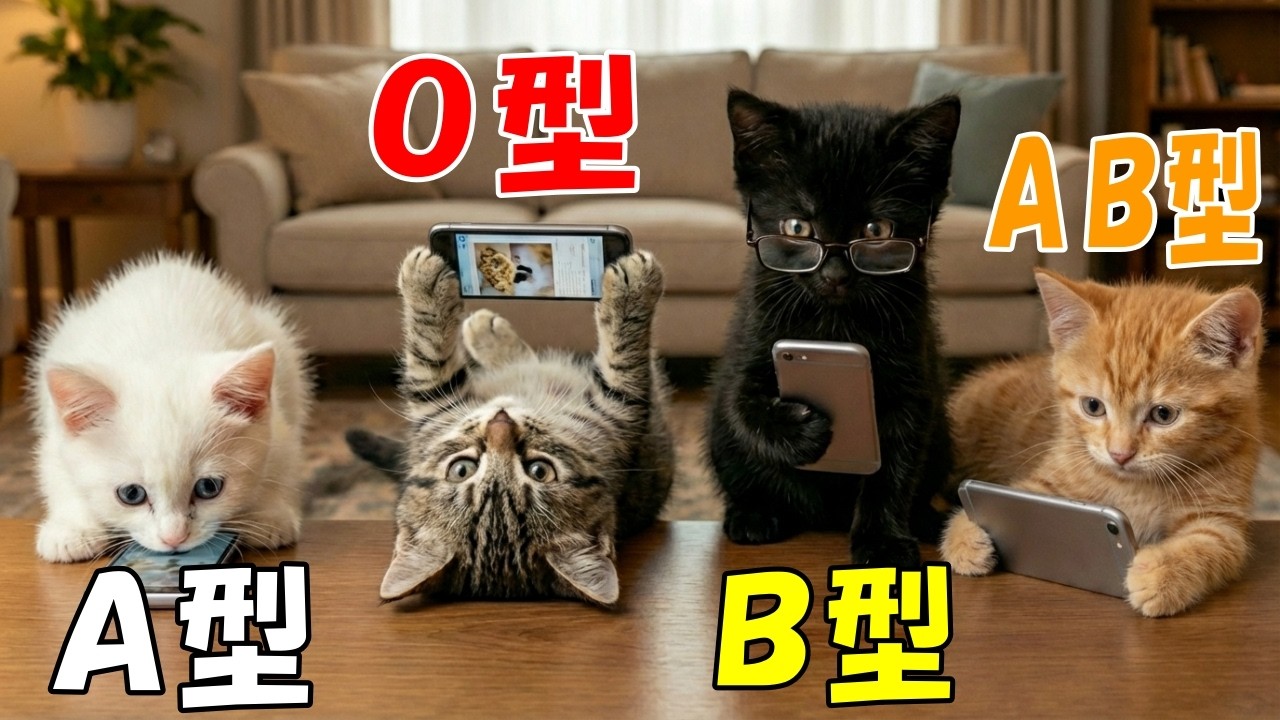 【血液型あるある】AI猫たちのSNSの使い方がヤバすぎた！🐱