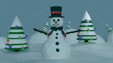 Snowman Scene Time lapse[BLENDER]