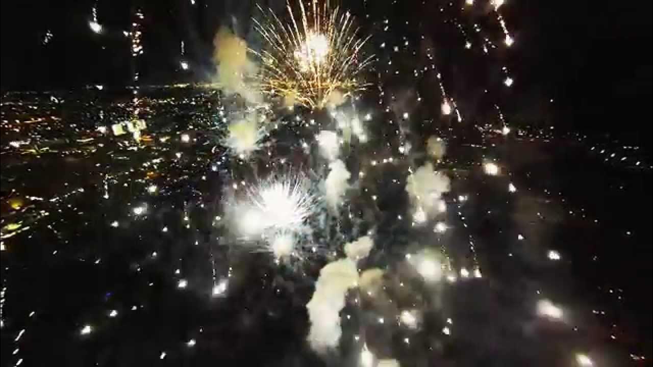 Fireworks filmed with a drone