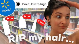 trying the CHEAPEST curly hair products at WALMART