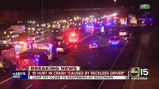 FD: 10 people injured in crash on Loop 101 in Tempe