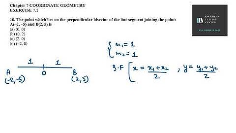 10. The point which lies on the perpendicular bisector of the line segment joining the points