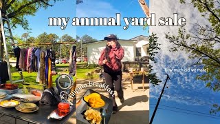 Vlog: Spend the Weekend with Me | setting up our YARD SALE + outdoor breakfast #spring  #yardsales