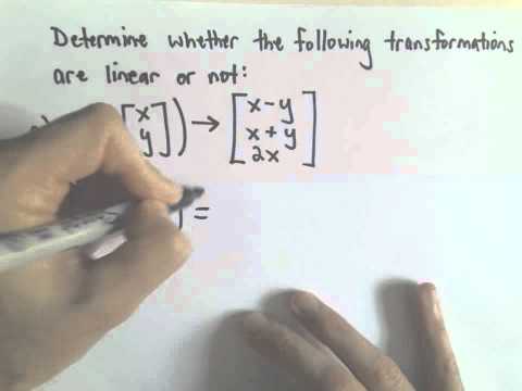 Linear Transformations , Example 1, Part 1 of 2
