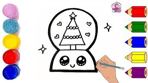 How to Draw a Cute Christmas Tree Snow Globe |Easy Step-by-Step for Kids @Gul-e-ZahraArt