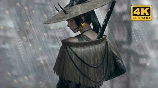 Oni Samurai Girl In The Rain Live Wallpaper 4K