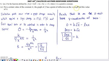 2007 AP Calculus AB Free Response Question #6