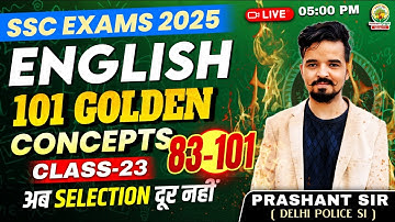 Class 23 | 101 Golden Concepts | SSC EXAMS 2025 | English By Prashant SIr #ssc #2025 #english