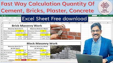 How to calculate bricks | cement quantity for plaster RCC Brickwork | Best Excel Formulas for QS