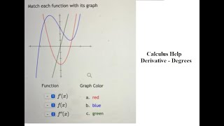 Calculus Help: Derivative: Match each function with its graph with function f(x), f'(x), f''(x)