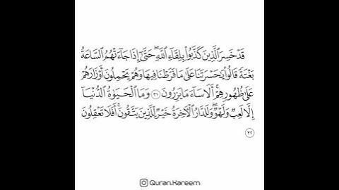 القارئ سعد الغامدي - سورة الأنعام - من الآية 31 إلى الآية 32