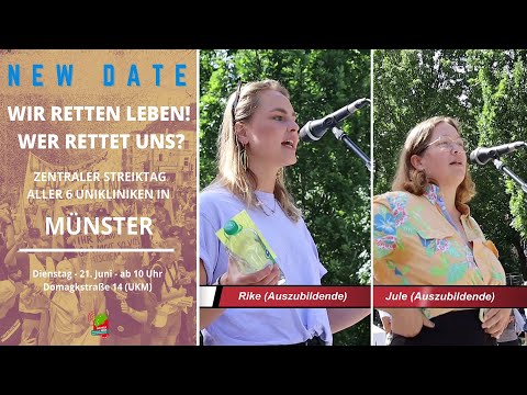 Zentraler Streiktag der 6 Unikliniken in Münster - Redebeiträge von Auszubildenden der UKM