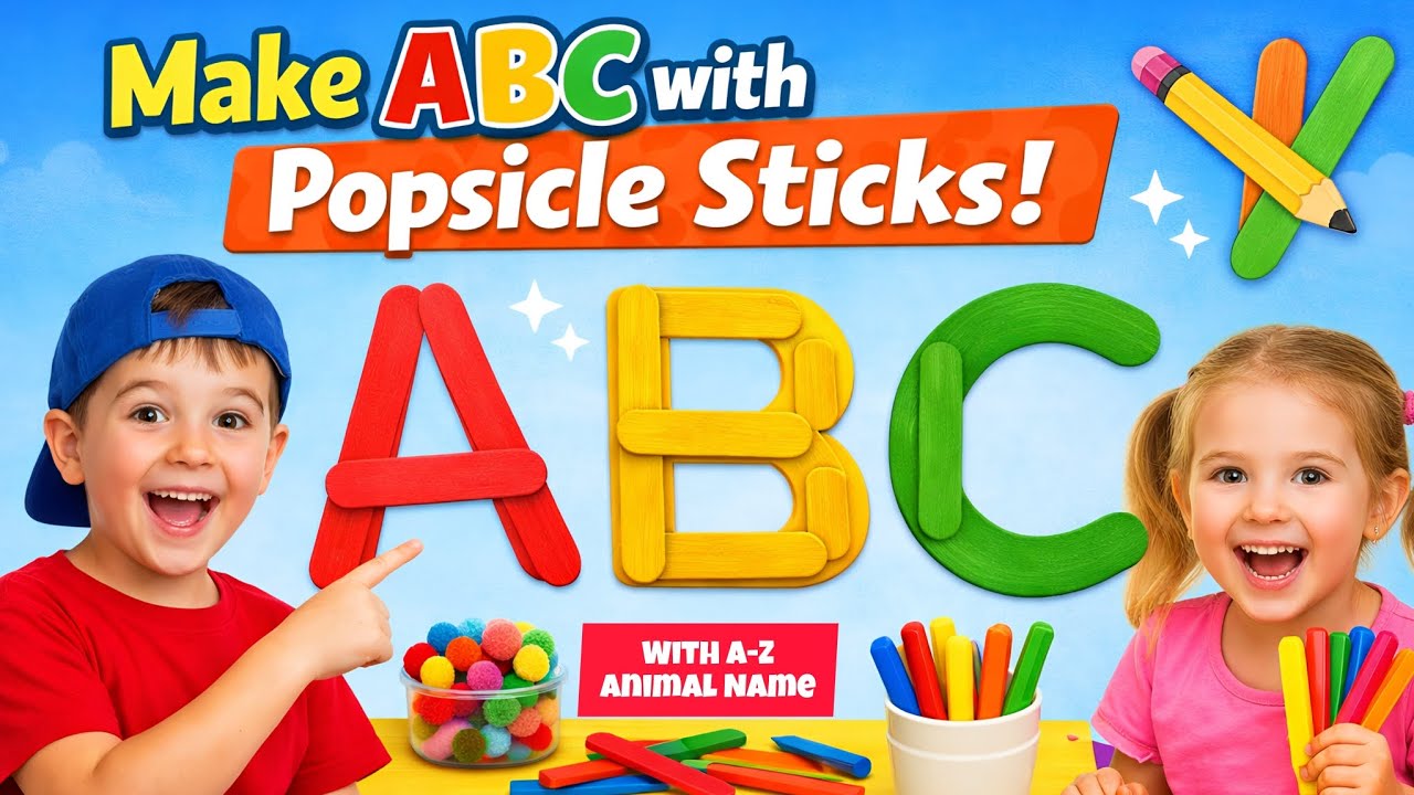 Learn & Draw ABC with Popsicle Sticks | Alphabet Craft Activity for ...