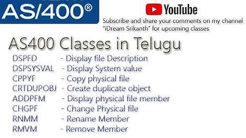 IBM AS400 - DB2 commands usage like, DSPFD, DSPSYSVAL, CPYF, CRTDUPOBJ, ADDPFM, CHGPF, RNMM, RMVM