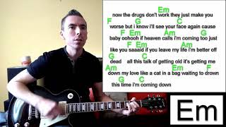 Video thumbnail of "The Drugs Don't Work - The Verve / Guitar Lesson / Cover"