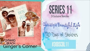 #30DSCBL11 | Day 18 | Scrapbooking Layout | Simple Stories Vintage Coastal | Beach Layout