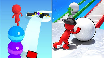 Stack Rider Vs Snow Race 🍄‍🟫🍄🍄‍🟫All Levels Looking Good Walkthrough Android IOS Gameplay KHU5K