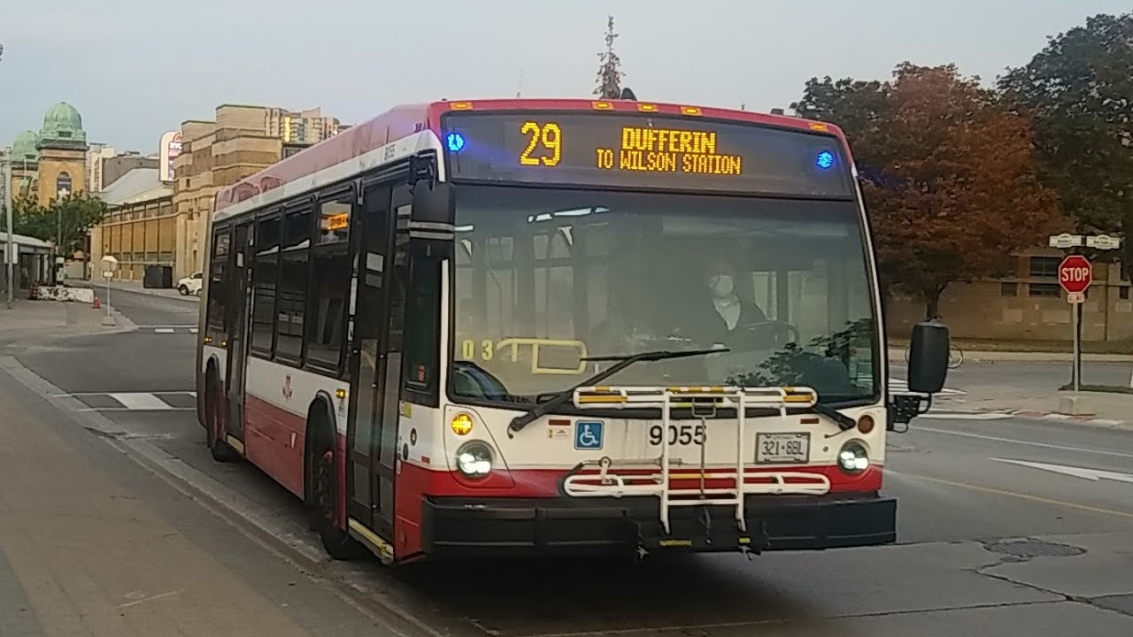 TTC BUS 9055 RIDE ON ROUTE 29 DUFFERIN TO WILSON STATION YouTube