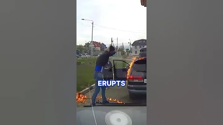 Man accidentally sets fire to car while filling up gas