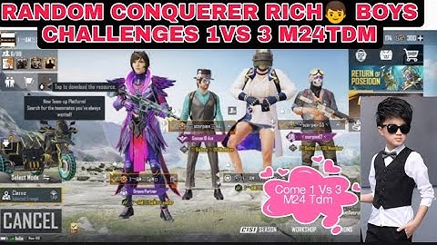 Random Conqueror RICH BOYS Call me Noob and I challenge for Tdm | Creative Sonu live