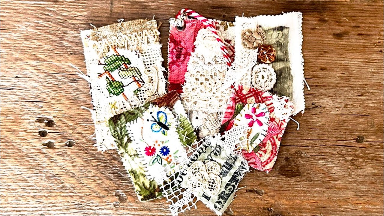 Изготовление тканевых бирок и украшений для наших журналов.