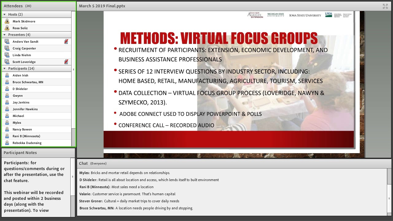 Results of Virtual Focus Groups on Small Businesses & Rural Communities ...