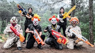 LTT Films : Silver Flash Black Nerf Guns Break Into The Base Fight Mr Tiger Mask Gunner Squad