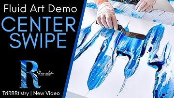 Center Swipe Blues 💙 | Fluid Art Demo | Fluid Art in Motion | TriRRRtistry