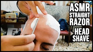  MASTER of STRAIGHT RAZOR  ASMR SOUNDS of a HEAD SHAVE and MASSAGE | Old School Italian Barber