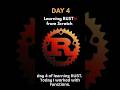 Day 4 of learning RUST 🦀 #rust #code #programmer #functions  #learnrust #developer #shorts #youtube