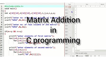 Matrix addition in C programming EST102