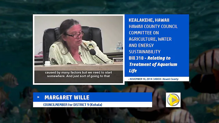 Margaret Wille Introduces Bill 318 for Aquarium Li...