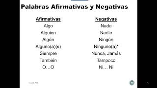Portales Lesson 7.2 Negative & Indefinite words