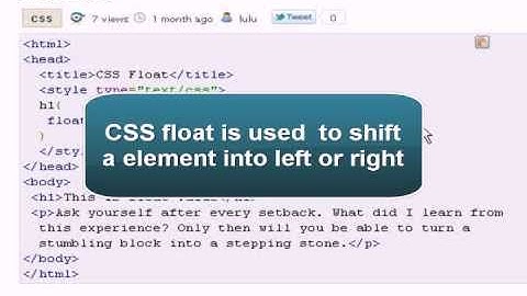 CSS Tutorial: css float