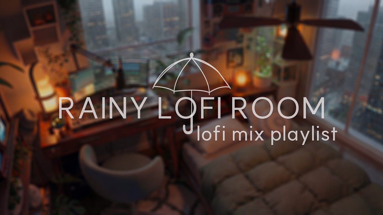 [4K] 비 내리는 작업실 lofi mix playlist 🌧️ | 집중력을 높여주는 Rhodes 선율 (1 Hour) (No Rain Sound)