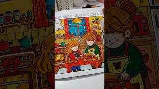 Cozy Winter Colouring Book🎨🖌️#colouring #cozy #asmr #alcoholmarkers #touchwood #colourwithme