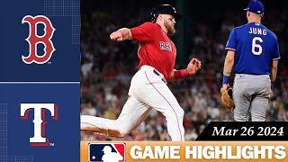 Texas Rangers Vs. Boston Red Sox GAME HIGHLIGHTS 03\/26\/2024 | MLB Spring Training 2024