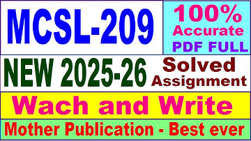 MCSL 209 solved assignment 2025-26 in English || mcsl 209 solved assignment 2026 || ignou mcsl209