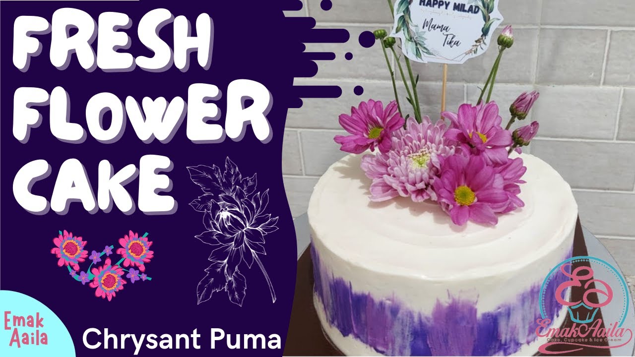 Chrysanthemum Flower Cake Kue Dengan Bunga Asli Bunga Krisan YouTube
